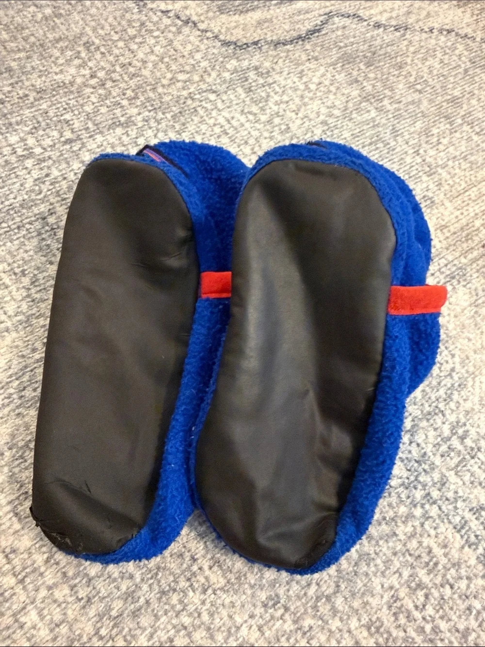 Patagonia Kids Blue Fleece Booties with Red Trim 18m-3T